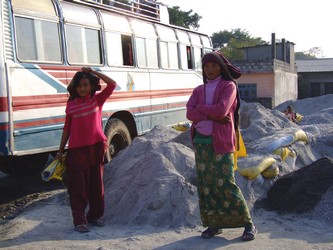 Nepalese Mother and Daughter from the river Sai